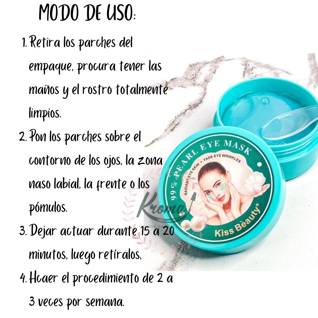 Parches de hidrogel con perla marina para contorno de ojos con manchas, pecas y bultos - Imagen 3